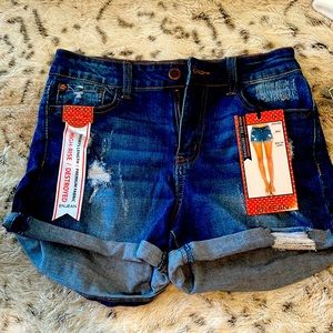 High Rise Destroyed Jean Shorts